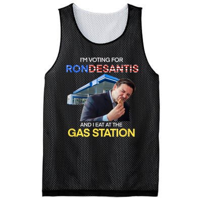 I’m Voting For Ron Desantis And I Eat At The Gas Station Mesh Reversible Basketball Jersey Tank