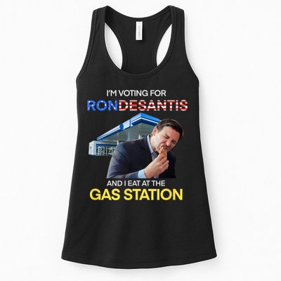 I’m Voting For Ron Desantis And I Eat At The Gas Station Womens Tank Top
