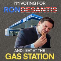 I’m Voting For Ron Desantis And I Eat At The Gas Station Cotton Canvas Backpack