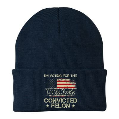 IM Voting For The Convicted Felon Funny 2024 Knit Cap Winter Beanie