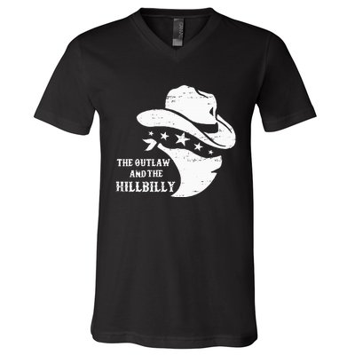 IM Voting For The Outlaw And The Hillbilly 2024 Cowboy V-Neck T-Shirt