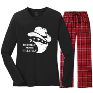 IM Voting For The Outlaw And The Hillbilly 2024 Cowboy Women's Long Sleeve Flannel Pajama Set 