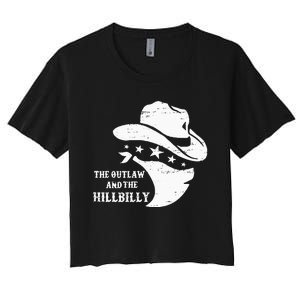 IM Voting For The Outlaw And The Hillbilly 2024 Cowboy Women's Crop Top Tee