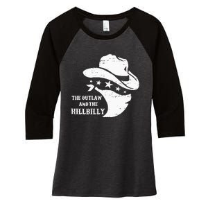 IM Voting For The Outlaw And The Hillbilly 2024 Cowboy Women's Tri-Blend 3/4-Sleeve Raglan Shirt