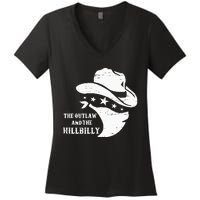 IM Voting For The Outlaw And The Hillbilly 2024 Cowboy Women's V-Neck T-Shirt