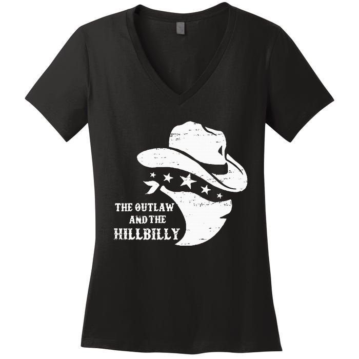 IM Voting For The Outlaw And The Hillbilly 2024 Cowboy Women's V-Neck T-Shirt