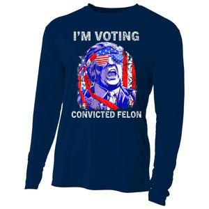 IM Voting For The Convicted Felon Funny Pro 2024 Cooling Performance Long Sleeve Crew