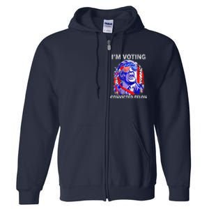 IM Voting For The Convicted Felon Funny Pro 2024 Full Zip Hoodie