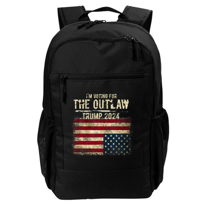 IM Voting For The Outlaw Trump 2024 Upsidedown Flag Daily Commute Backpack