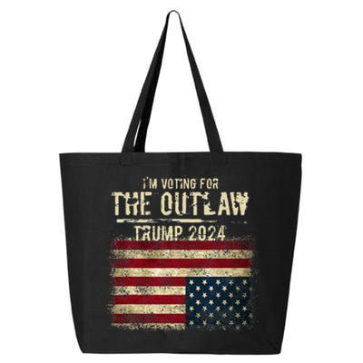 IM Voting For The Outlaw Trump 2024 Upsidedown Flag 25L Jumbo Tote