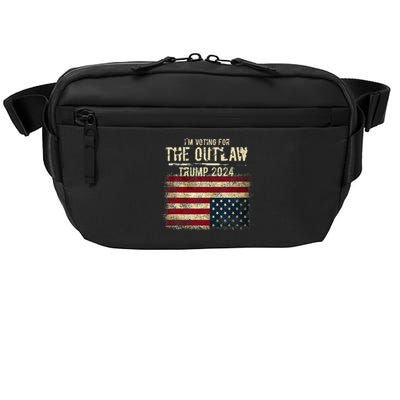 IM Voting For The Outlaw Trump 2024 Upsidedown Flag Crossbody Pack