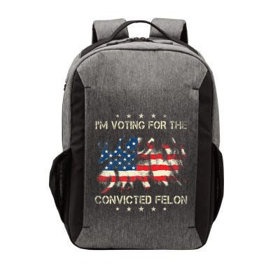 IM Voting For The Convicted Felon Funny Retro American Flag Vector Backpack