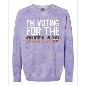 IM Voting For The Outlaw Meaningful Gift Fourth Of July Trump 2037 Gift Colorblast Crewneck Sweatshirt