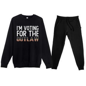 IM Voting For The Outlaw Meaningful Gift Fourth Of July Trump 2037 Gift Premium Crewneck Sweatsuit Set