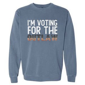 IM Voting For The Outlaw Meaningful Gift Fourth Of July Trump 2037 Gift Garment-Dyed Sweatshirt