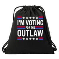 Im Voting For The Outlaw Funny Trump Drawstring Bag