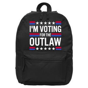 Im Voting For The Outlaw Funny Trump 16 in Basic Backpack