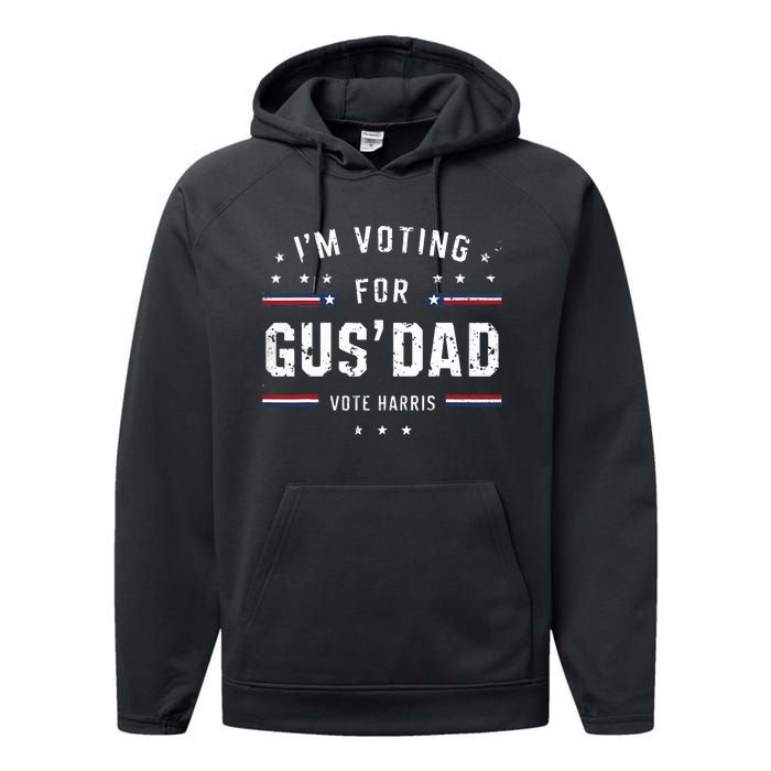 Im Voting For Gus Dad Harris Walz 2024 Performance Fleece Hoodie