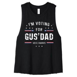 Im Voting For Gus Dad Harris Walz 2024 Women's Racerback Cropped Tank