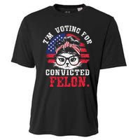 IM Voting For A Convicted Felon In 2024 Cat Messy Bun Cooling Performance Crew T-Shirt