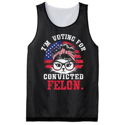 IM Voting For A Convicted Felon In 2024 Cat Messy Bun Mesh Reversible Basketball Jersey Tank