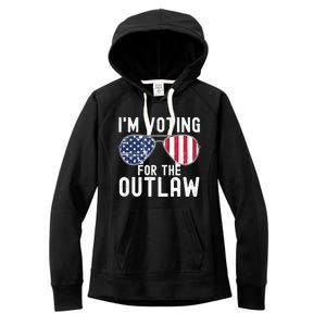 IM Voting For The Outlaw Cute Gift Fourth Of July Trump 2038 Gift Women's Fleece Hoodie