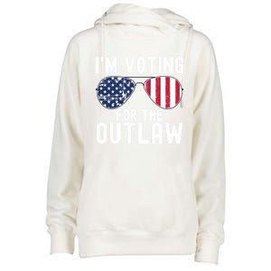 IM Voting For The Outlaw Cute Gift Fourth Of July Trump 2038 Gift Womens Funnel Neck Pullover Hood