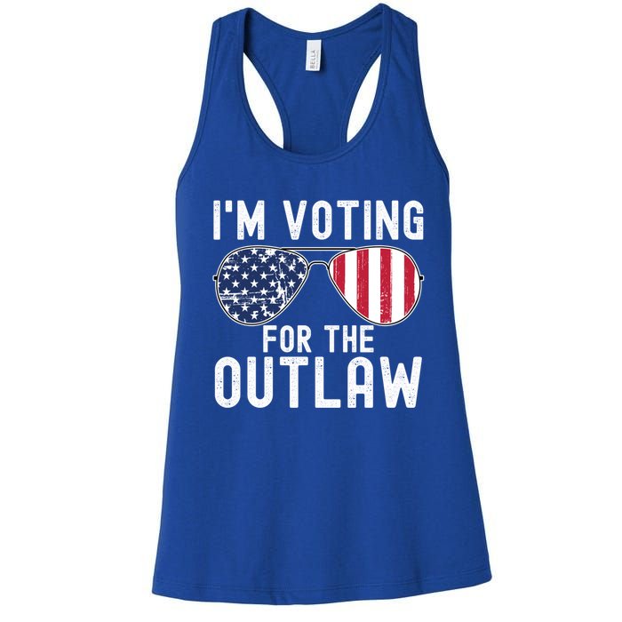 IM Voting For The Outlaw Cute Gift Fourth Of July Trump 2038 Gift Women's Racerback Tank