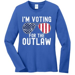 IM Voting For The Outlaw Cute Gift Fourth Of July Trump 2038 Gift Ladies Long Sleeve Shirt