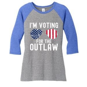 IM Voting For The Outlaw Cute Gift Fourth Of July Trump 2038 Gift Women's Tri-Blend 3/4-Sleeve Raglan Shirt