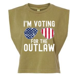 IM Voting For The Outlaw Cute Gift Fourth Of July Trump 2038 Gift Garment-Dyed Women's Muscle Tee