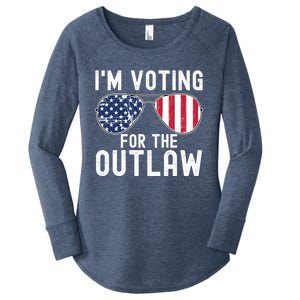 IM Voting For The Outlaw Cute Gift Fourth Of July Trump 2038 Gift Women's Perfect Tri Tunic Long Sleeve Shirt