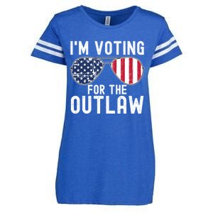 IM Voting For The Outlaw Cute Gift Fourth Of July Trump 2038 Gift Enza Ladies Jersey Football T-Shirt