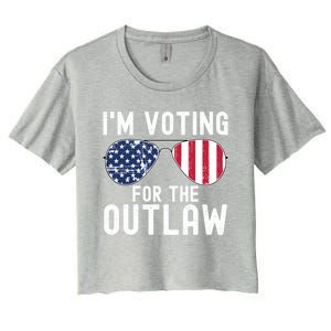 IM Voting For The Outlaw Cute Gift Fourth Of July Trump 2038 Gift Women's Crop Top Tee