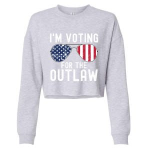 IM Voting For The Outlaw Cute Gift Fourth Of July Trump 2038 Gift Cropped Pullover Crew