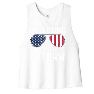 IM Voting For The Outlaw Cute Gift Fourth Of July Trump 2038 Gift Women's Racerback Cropped Tank