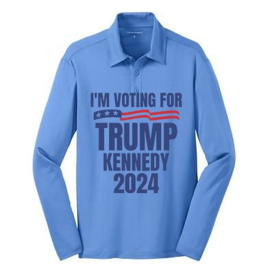 IM Voting For Trump And Kennedy 2024 Silk Touch Performance Long Sleeve Polo