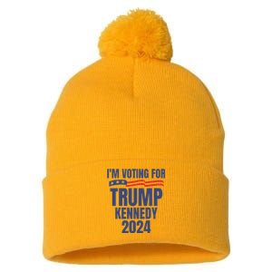 IM Voting For Trump And Kennedy 2024 Pom Pom 12in Knit Beanie