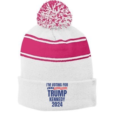 IM Voting For Trump And Kennedy 2024 Stripe Pom Pom Beanie