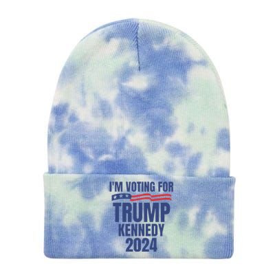 IM Voting For Trump And Kennedy 2024 Tie Dye 12in Knit Beanie