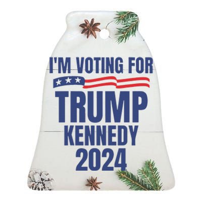 IM Voting For Trump And Kennedy 2024 Ceramic Bell Ornament