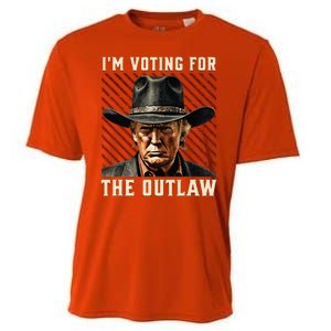 IM Voting For The Outlaw Wanted For President Trump 2024 Cooling Performance Crew T-Shirt