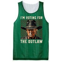 IM Voting For The Outlaw Wanted For President Trump 2024 Mesh Reversible Basketball Jersey Tank