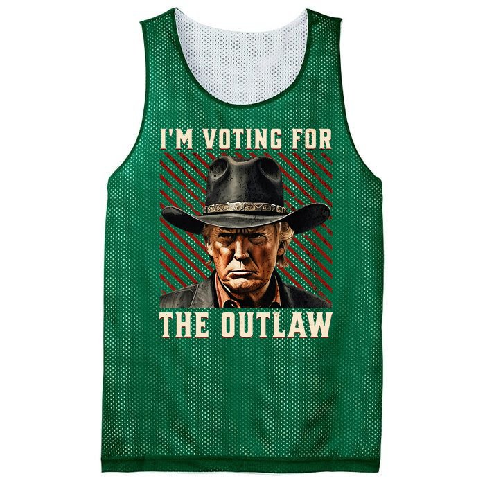 IM Voting For The Outlaw Wanted For President Trump 2024 Mesh Reversible Basketball Jersey Tank