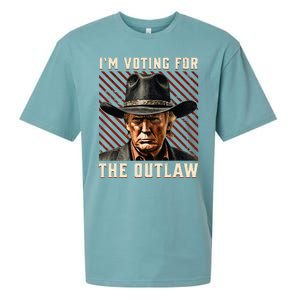 IM Voting For The Outlaw Wanted For President Trump 2024 Sueded Cloud Jersey T-Shirt