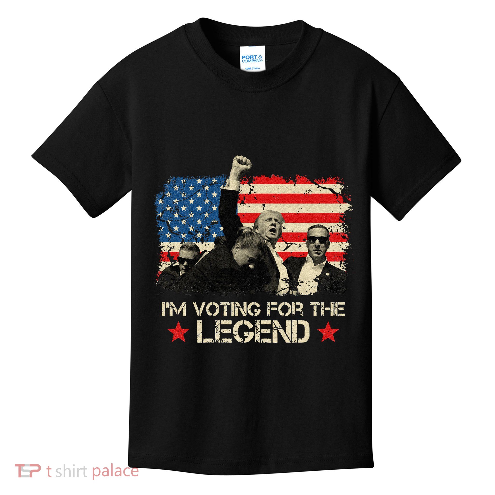IM Voting For The Legend Trump American Flag Pennsylvania Kids T-Shirt