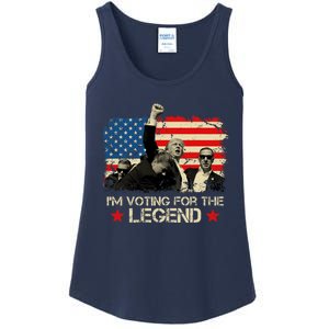 IM Voting For The Legend Trump American Flag Pennsylvania Ladies Essential Tank