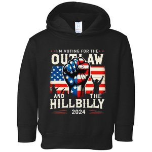 IM Voting For The Outlaw And The Hillbilly Trump Vance 2024 Toddler Hoodie