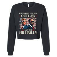 IM Voting For The Outlaw And The Hillbilly Trump Vance 2024 Cropped Pullover Crew