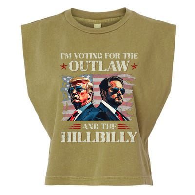 IM Voting For The Outlaw And The Hillbilly Trump Vance 2024 Garment-Dyed Women's Muscle Tee